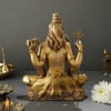 Buy Lord Shiva Gold Toned Hand Painted Idol