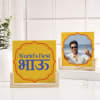 Buy Lotus Kundan Rakhi Set Of 2 With Sandwich Frame - Personalized