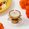 Lotus Metal Diya with Tealight Candle Online