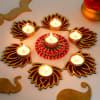 Gift Lotus Rangoli N Tea Lights
