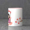Shop Love Birds Personalized Heart Handle Mug Set