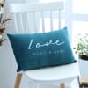 Love Couple Personalized Velvet Blue Cushion Online