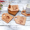 Gift Love Expressing Wooden Coasters with Holder - Set of 4