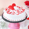 Love Hearts Fresh Cream Valentine Cake (Half kg) Online