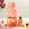 Buy Love Messages In LED Lights Pink Glass Bottle