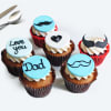 Love U Dad Mustache Theme Cupcakes (6pcs) Online