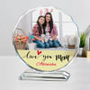 Love You Mom Personalized Round Crystal Online