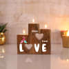 Lovebirds Personalized Wooden T-Light Stand Online