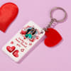 Gift Lucky Lovers Personalized Photo Keychain With Chocolates