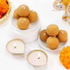 Luminous Diya And Diwali Laddoos Combo Online