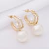 Gift Lustrous Pearl Dangle Earrings
