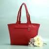 Buy Luxe Red Tote Bag with Laptop Compartment