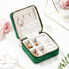 Buy Luxe Velvet Personalized Green Jewellery Organizer