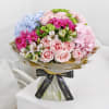 Gift Luxury Blue and Pink Hydrangea Hand-tied