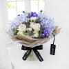 Gift Luxury Blue Hydrangea and Iris Hand-Tied