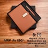 Magnetic closure brown diary with Metal Pen Gift set Online