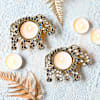 Gift Majestic Gaja Lakshmi Diyas - Set Of 2