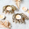 Buy Majestic Gaja Lakshmi Diyas - Set Of 2