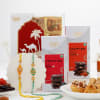 Majestic Kundan Rakhi Set Of 2 With Sweets Hamper Online
