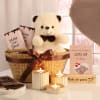 Make Me Yours Valentine Teddy Gift Basket Online