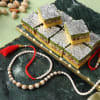 Marble Beads Rakhi With Pista Badam Barfi Online