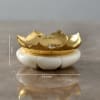 Gift Marble Candle Stand in Brass Work
