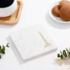 Shop Marble Coasters with Yoga Designs in Brass (Set of 2)