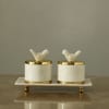 Marble Containers with Tray in Brass Work Online