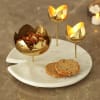 Shop Marble Platter with Brass Candle Holders
