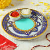 Marble Puja Thali With Roli and Moli Online