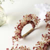 Gift Maroon Beads Semicircle Napkin Rings (Set of 6)