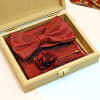 Buy Maroon Bow Tie & Pocket Square Set for Birthday