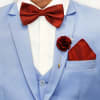 Shop Maroon Bow Tie & Pocket Square Set for Birthday
