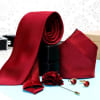 Buy Maroon Necktie Set in Personalized Gift Box