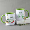 Meena Bhaiya Bhabhi Rakhi With Personalized Green Mugs Online