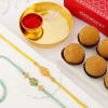 Meena Rakhi Set Of 2 With Besan Laddoo Online