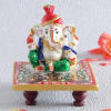 Meenakari Pagdi Ganesha with Kundan Chowki Online
