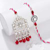 Gift Mehrab Design Kundan And Pearl Work Bhaiya Bhabhi Rakhi