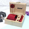 Gift Men's Accessory Set in Personalized Box - Maroon