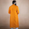 Gift Men's Silk-Cotton Long Woven Kurta (Orange)
