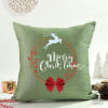 Gift Merry Christmas Sage Green Cushion Cover