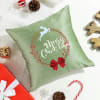 Merry Christmas Sage Green Cushion Cover Online