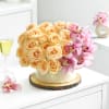 Gift Mesmerizing Blooms With Tiramisu Anniversary Cake