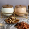 Buy Metal Canisters Tray Diwali Set With Flavoured Dry Fruits
