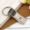 Gift Metal Keychain With Leatherette Strip - Customize With Logo