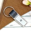 Metal Keychain With Leatherette Strip - Customize With Logo Online