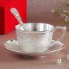 Metal Tea Cup with Saucer and Spoon Online