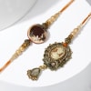 Metallic Bhaiya Bhabhi Rakhi in Victorian Design Online