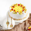 Metallic Bhaiya Bhabhi Rakhi With Delighful Fruit Cake Online