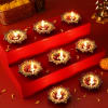 Metallic Painted Clay Diyas - Set of 8 Online